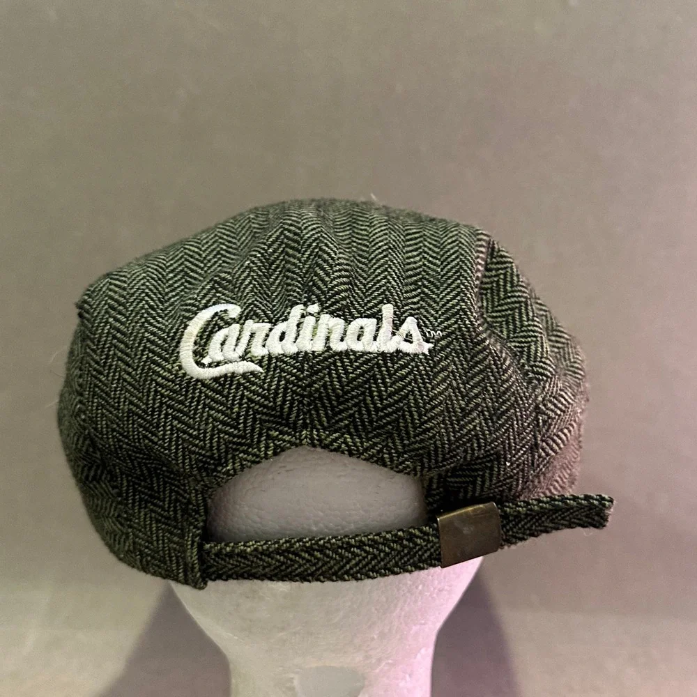 St Louis Cardinals MLB Herringbone Flat Cap Olive Green Adjustable Driving Hat‎